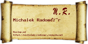 Michalek Radomér névjegykártya